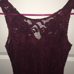 Burgundy lace dress